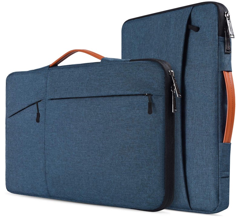 CaseBuy 17.3 inch Laptop Briefcase Bag for HP Pavilion 17 Inch, Envy 17, PROBOOK 17, Dell G7 17.3, Dell Inspiron 17, ASUS VivoBook 17, Acer Aspire 17.3-in Computer Sleeve Case, Navy Blue - Image 1